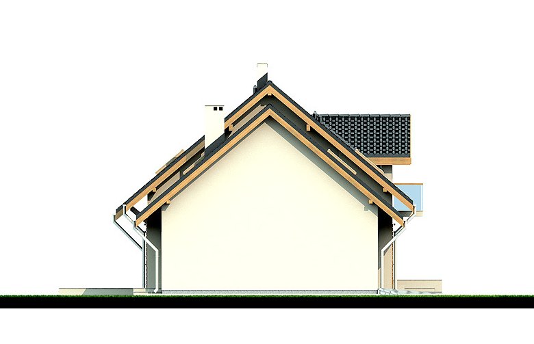 Projekt domu jednorodzinnego Kendra - elewacja 4