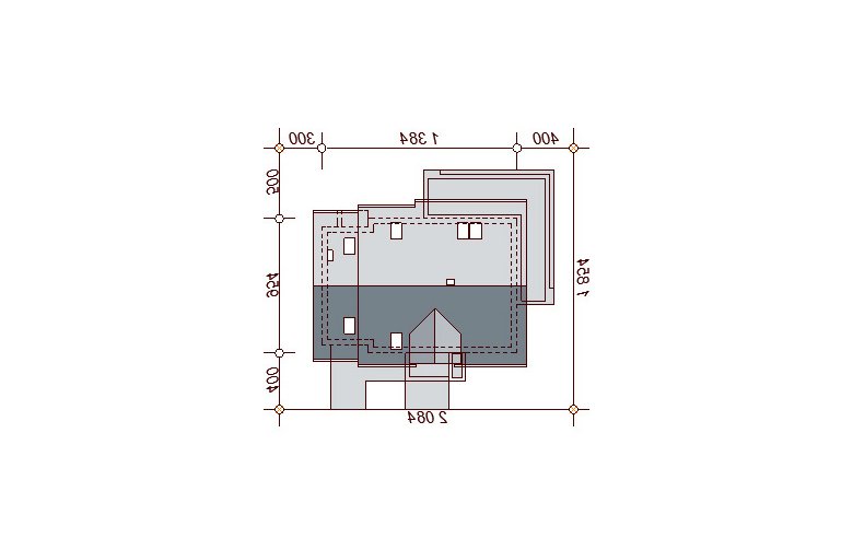 Projekt domu jednorodzinnego Kendra - Usytuowanie - wersja lustrzana