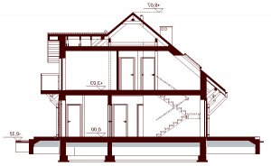 Przekrój projektu Kendra w wersji lustrzanej