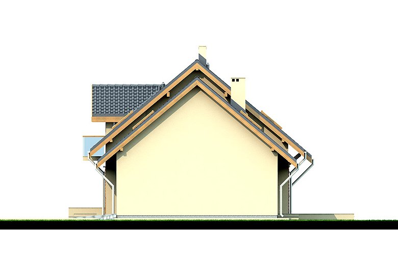 Projekt domu jednorodzinnego Kendra 2M - elewacja 4