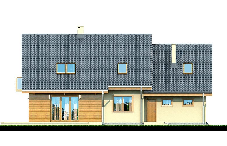 Projekt domu jednorodzinnego Kendra 2M - elewacja 3