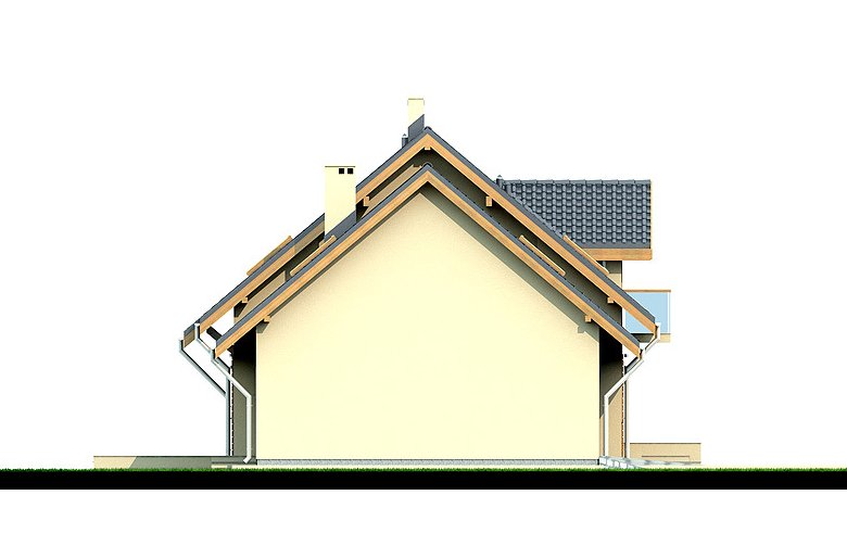 Projekt domu jednorodzinnego Kendra 2M - elewacja 4