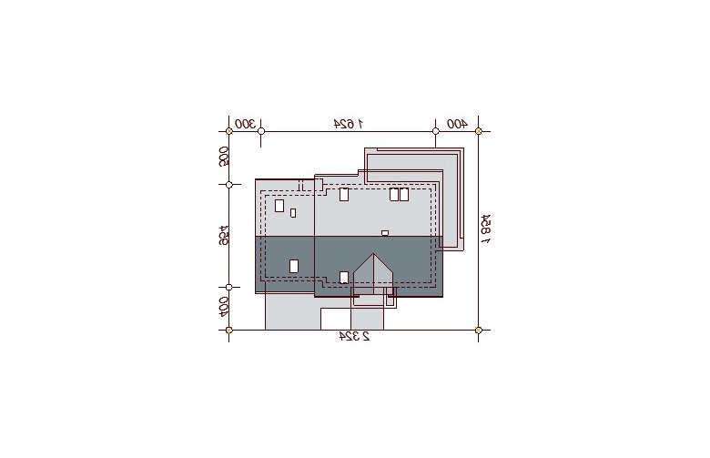 Projekt domu jednorodzinnego Kendra 2M - Usytuowanie - wersja lustrzana