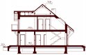 Projekt domu jednorodzinnego Kendra 2M - przekrój 1