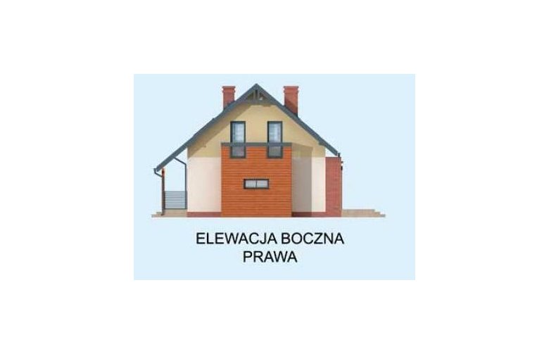 Projekt domu z poddaszem MILUZA - elewacja 4