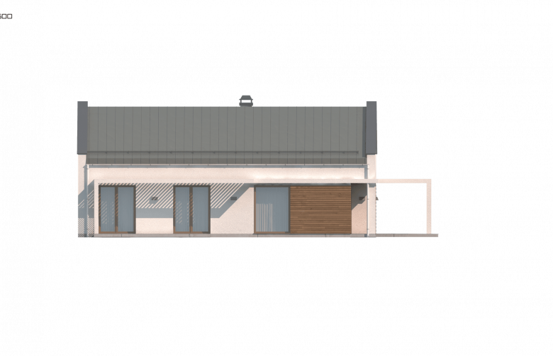 Projekt domu parterowego Z258 - elewacja 2