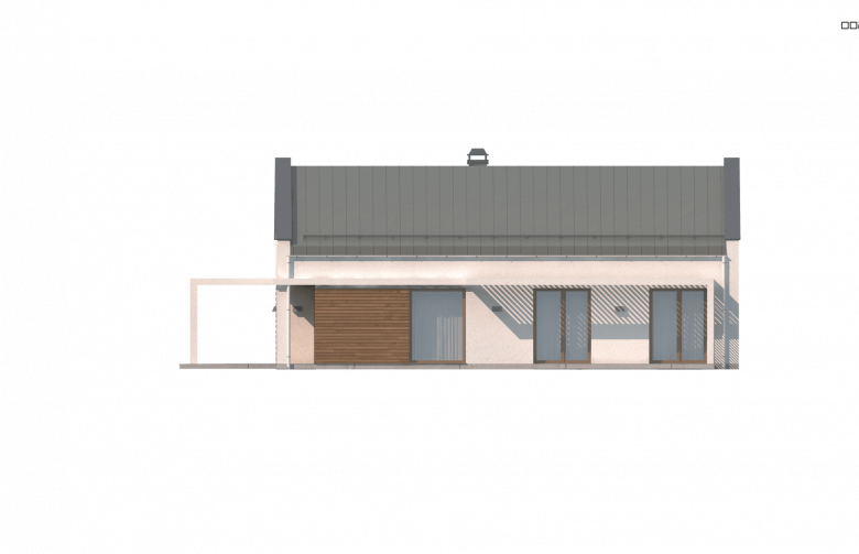 Projekt domu parterowego Z258 - elewacja 2