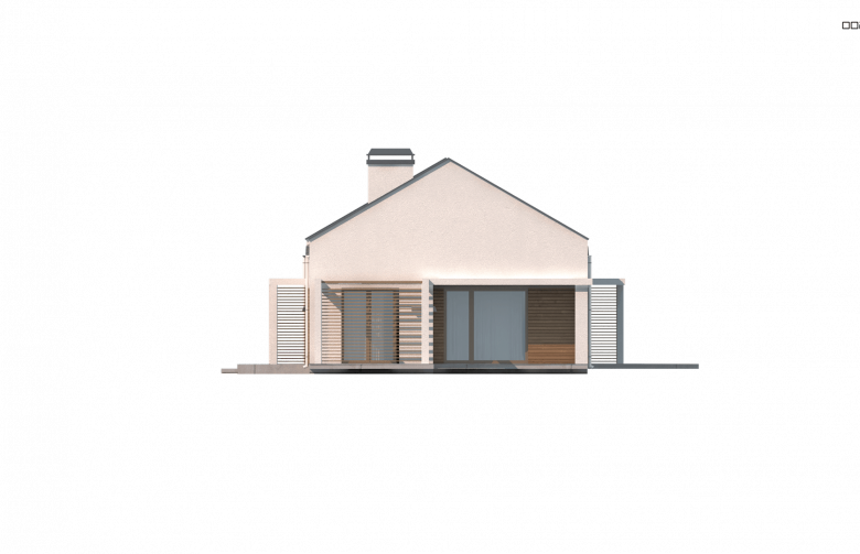 Projekt domu parterowego Z258 - elewacja 4