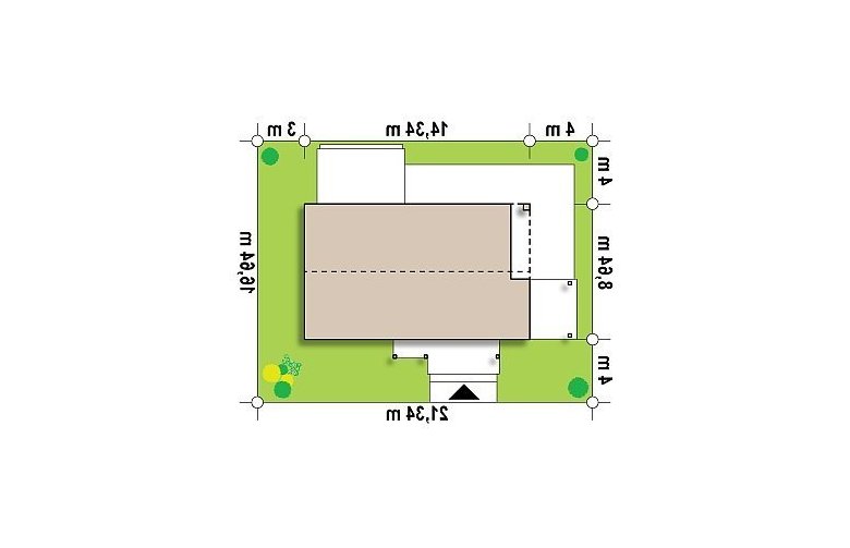 Projekt domu parterowego Z258 - Usytuowanie - wersja lustrzana