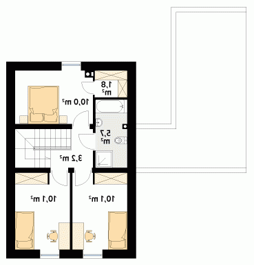 Rzut projektu Teo - wersja lustrzana