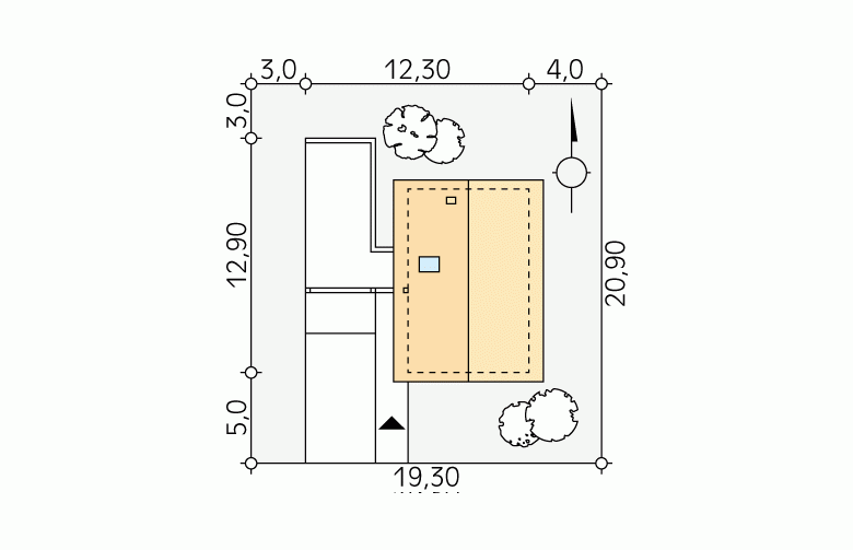 Projekt domu tradycyjnego Teo 4 - Usytuowanie