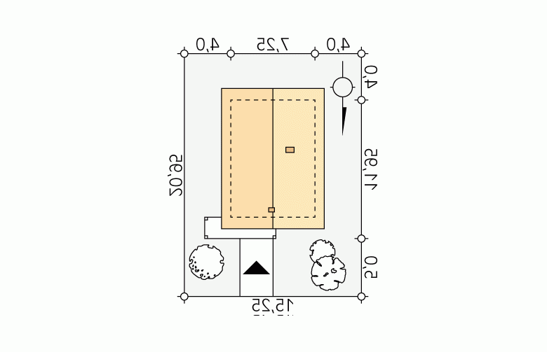 Projekt domu tradycyjnego Zeo 2 - Usytuowanie - wersja lustrzana