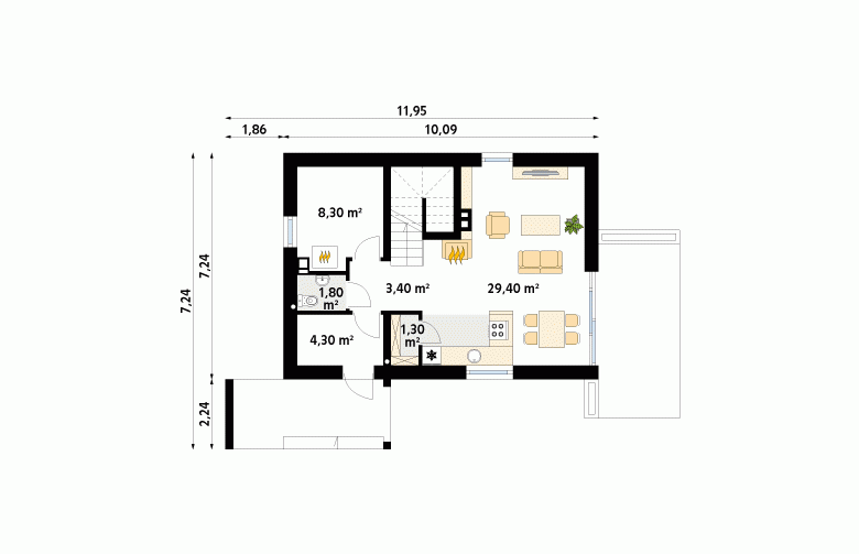 Projekt domu tradycyjnego Zeo 3 - 