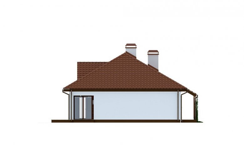 Projekt domu parterowego Z185 - elewacja 4