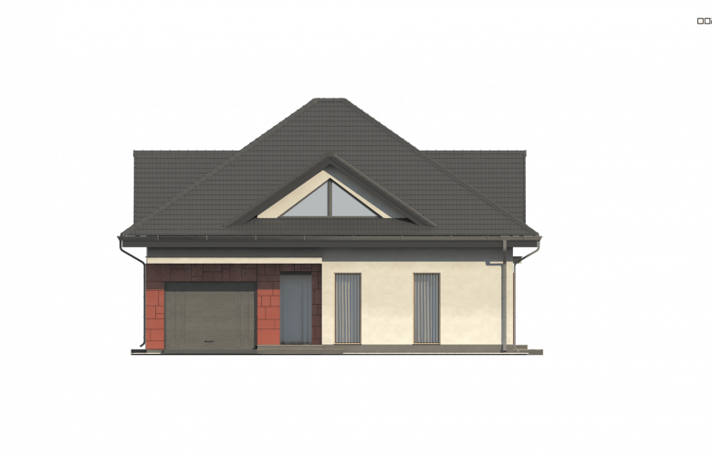 Projekt domu z poddaszem Z278 - elewacja 3