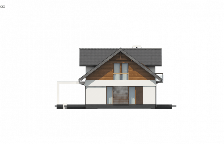 Projekt domu dwurodzinnego Z247 - elewacja 2