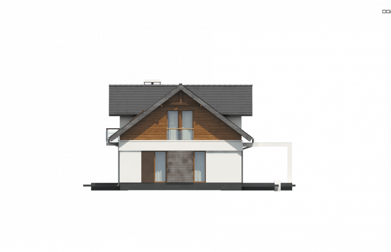 Projekt domu dwurodzinnego Z247 - elewacja 2