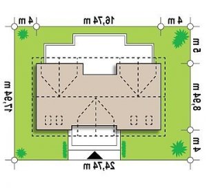 Usytuowanie budynku Z247 w wersji lustrzanej