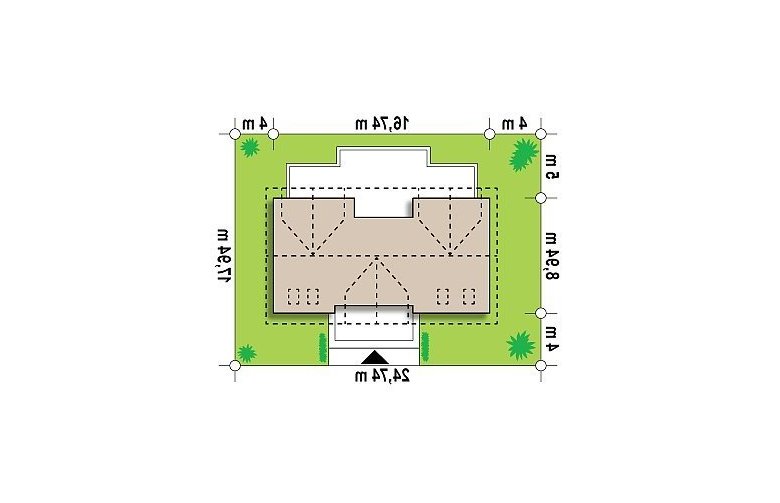 Projekt domu dwurodzinnego Z247 - Usytuowanie - wersja lustrzana