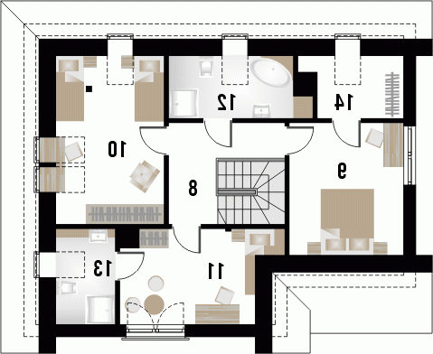 Rzut projektu ARKADY - wersja lustrzana