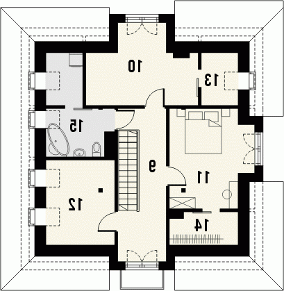 Rzut projektu ALASSIO - wersja lustrzana