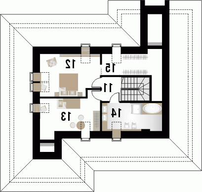 Rzut projektu ALABAMA - wersja lustrzana