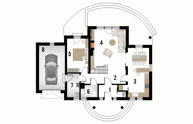 Projekt domu jednorodzinnego ADIUNKT - 