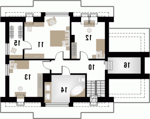 Rzut projektu ANALOGIA - wersja lustrzana