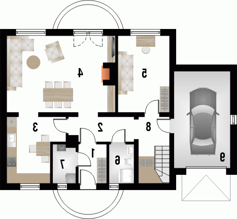 Rzut projektu ANALOGIA - wersja lustrzana