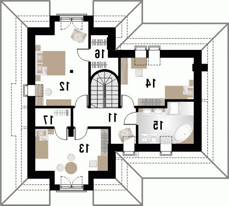 Rzut projektu ARLEKIN - wersja lustrzana