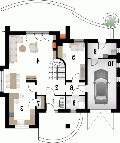 Rzut projektu ARLEKIN - wersja lustrzana