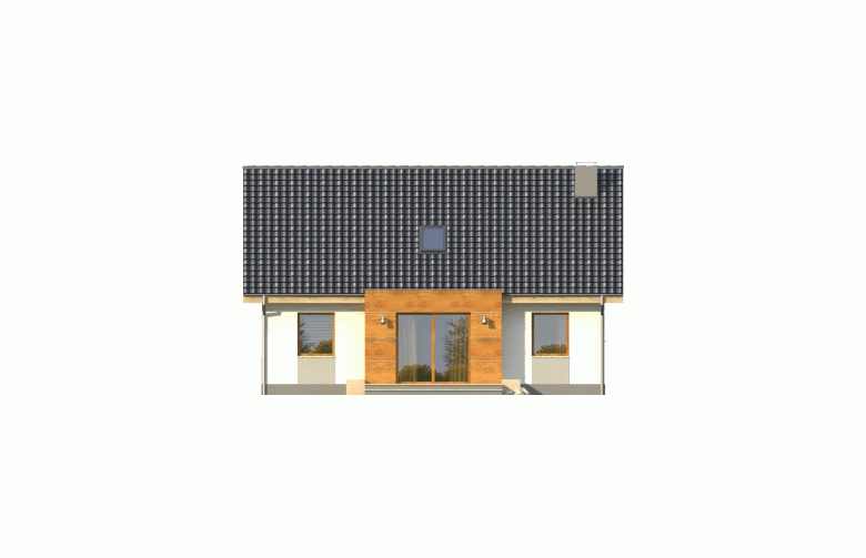Projekt domu z poddaszem ANEGDOTA - elewacja 2