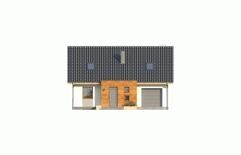 Projekt domu z poddaszem ANEGDOTA - elewacja 4