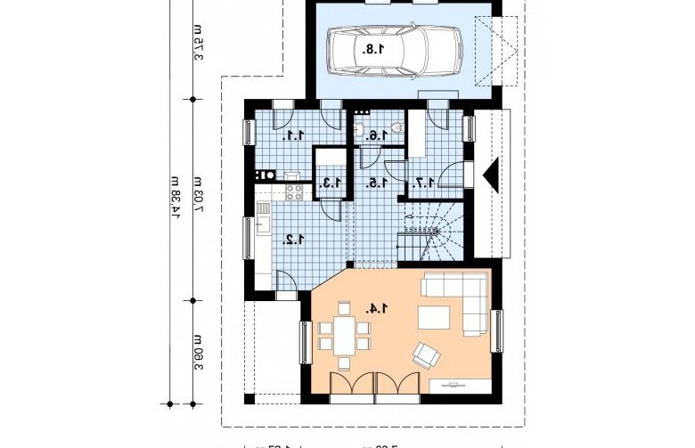 Projekt domu jednorodzinnego A-122 - 