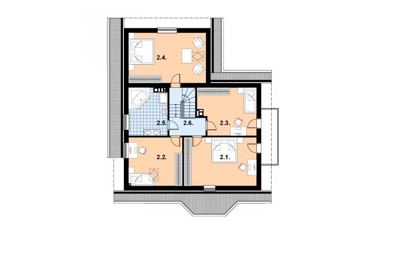 Projekt domu jednorodzinnego A-123 - 