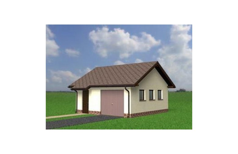 Projekt domu energooszczędnego Garaż 17 - elewacja 4