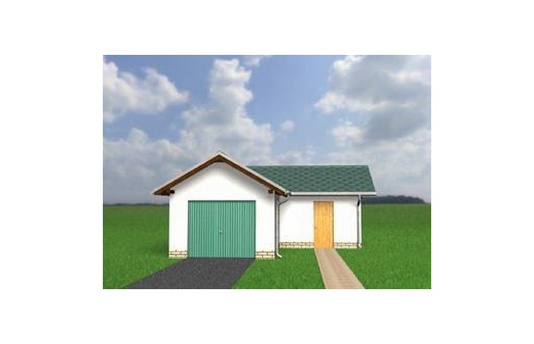 Projekt domu energooszczędnego Garaż 18 - elewacja 1
