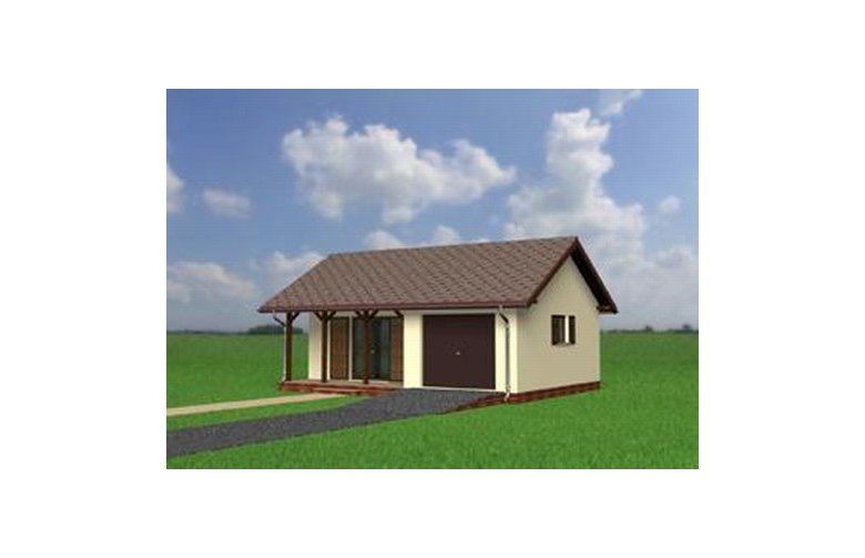 Projekt domu energooszczędnego Garaż M1 - elewacja 4