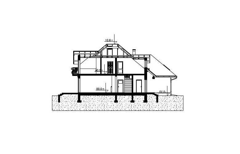 Projekt domu wielorodzinnego Hortensja Bona - przekrój 1