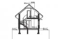 Projekt domu wielorodzinnego Longinus - przekrój 1
