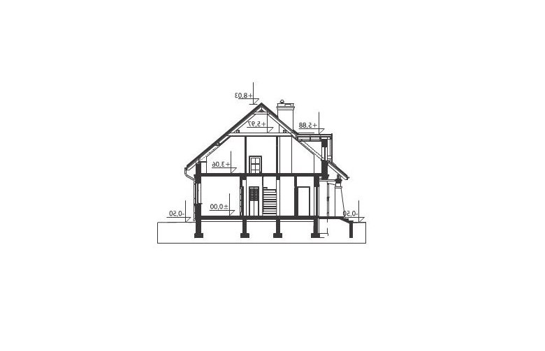 Projekt domu wielorodzinnego Maja Lux G2 - przekrój 1