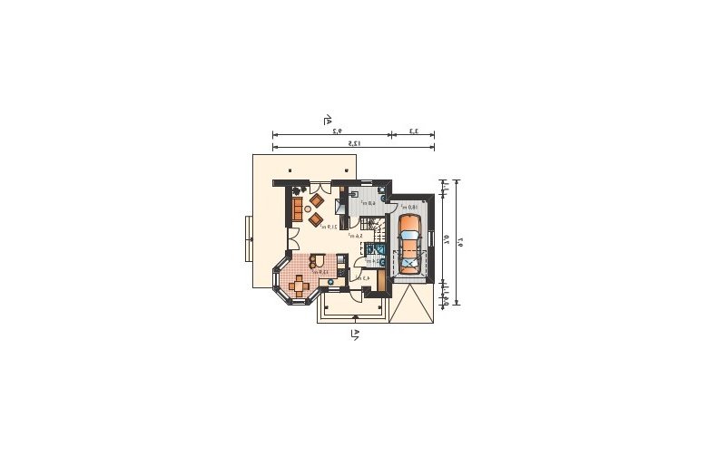 Projekt domu wielorodzinnego Majka Beta - parter