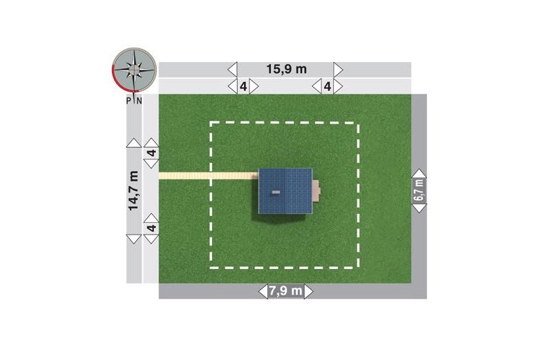 Projekt domu letniskowego Maluch - Usytuowanie