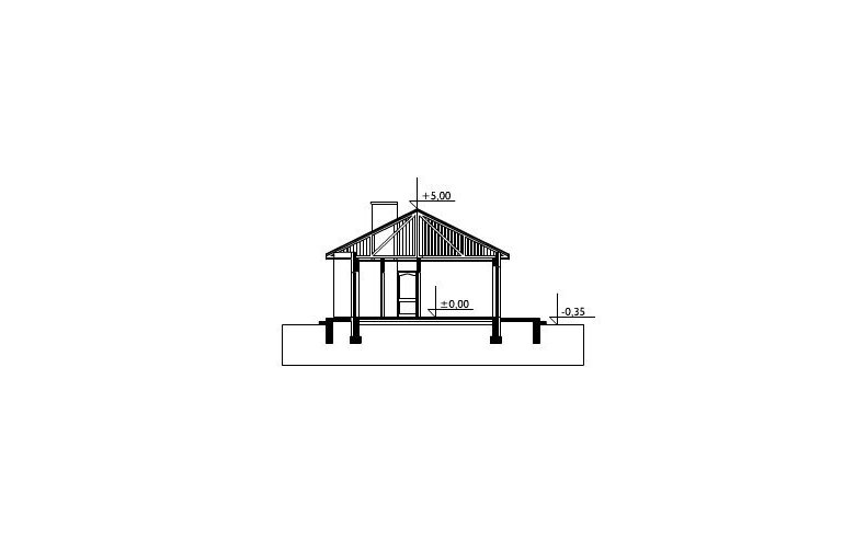 Projekt domu letniskowego Maluch - przekrój 1
