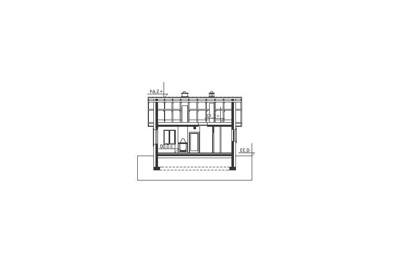 Projekt domu dwurodzinnego Miniatura - przekrój 1