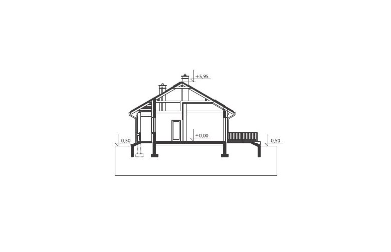 Projekt domu dwurodzinnego Modrzyk Deo - przekrój 1