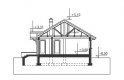 Projekt domu letniskowego Na Kwadracie - przekrój 1