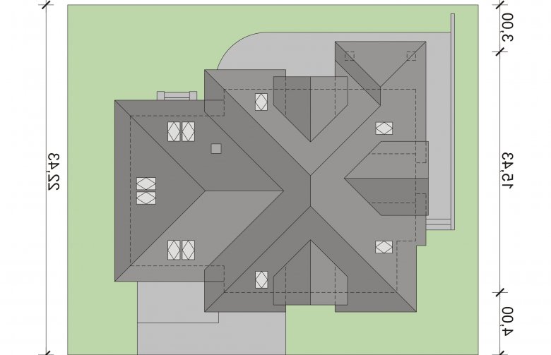 Projekt domu wielorodzinnego Berenike - Usytuowanie - wersja lustrzana