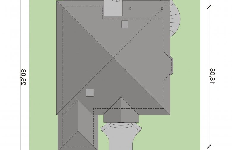 Projekt domu dwurodzinnego Brutus - Usytuowanie - wersja lustrzana