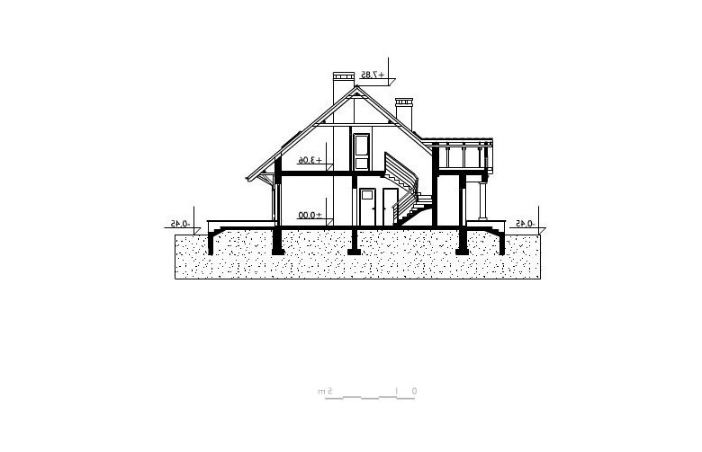 Projekt domu wielorodzinnego Staś Lux - przekrój 1